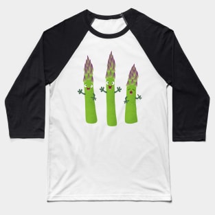Cute asparagus singing vegetable trio cartoon Baseball T-Shirt